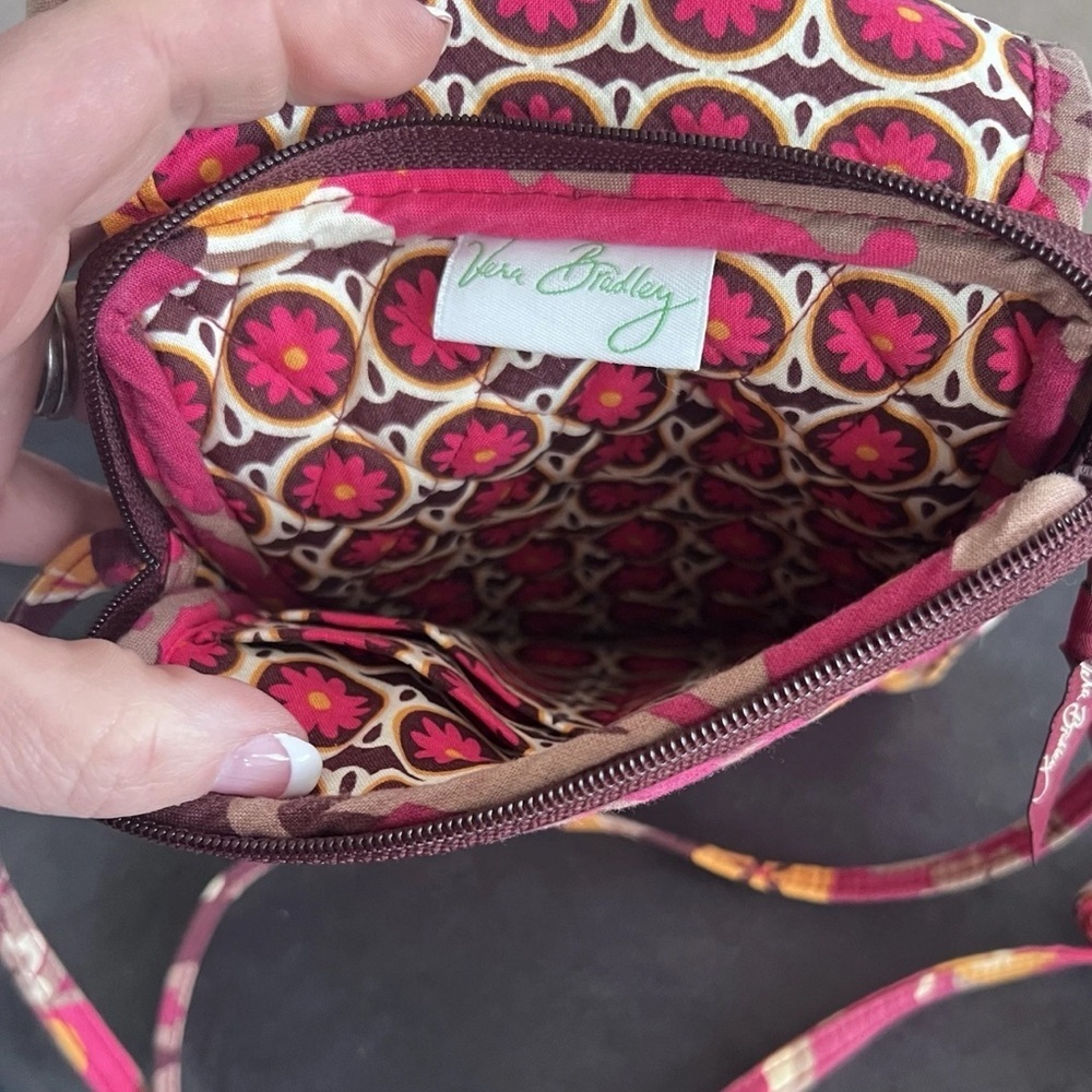 Vintage Vera Bradley Pink and Brown Quilted Crossbody Bag - Picture 3 of 3